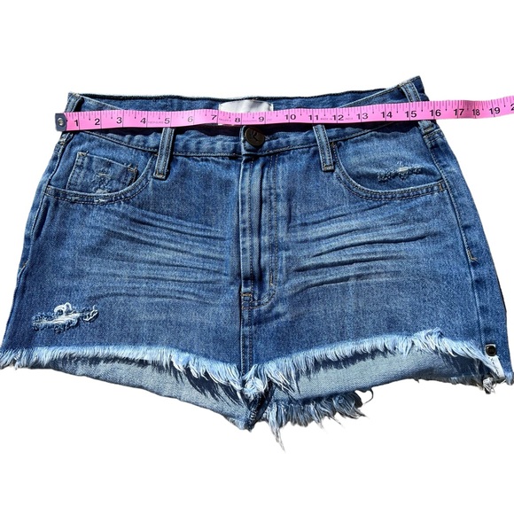 One Teaspoon Junkyard Denim Mini Skirt, Texan Blue, Size 27 - Picture 4 of 11